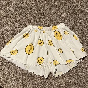 Yellow smiley pajamas set